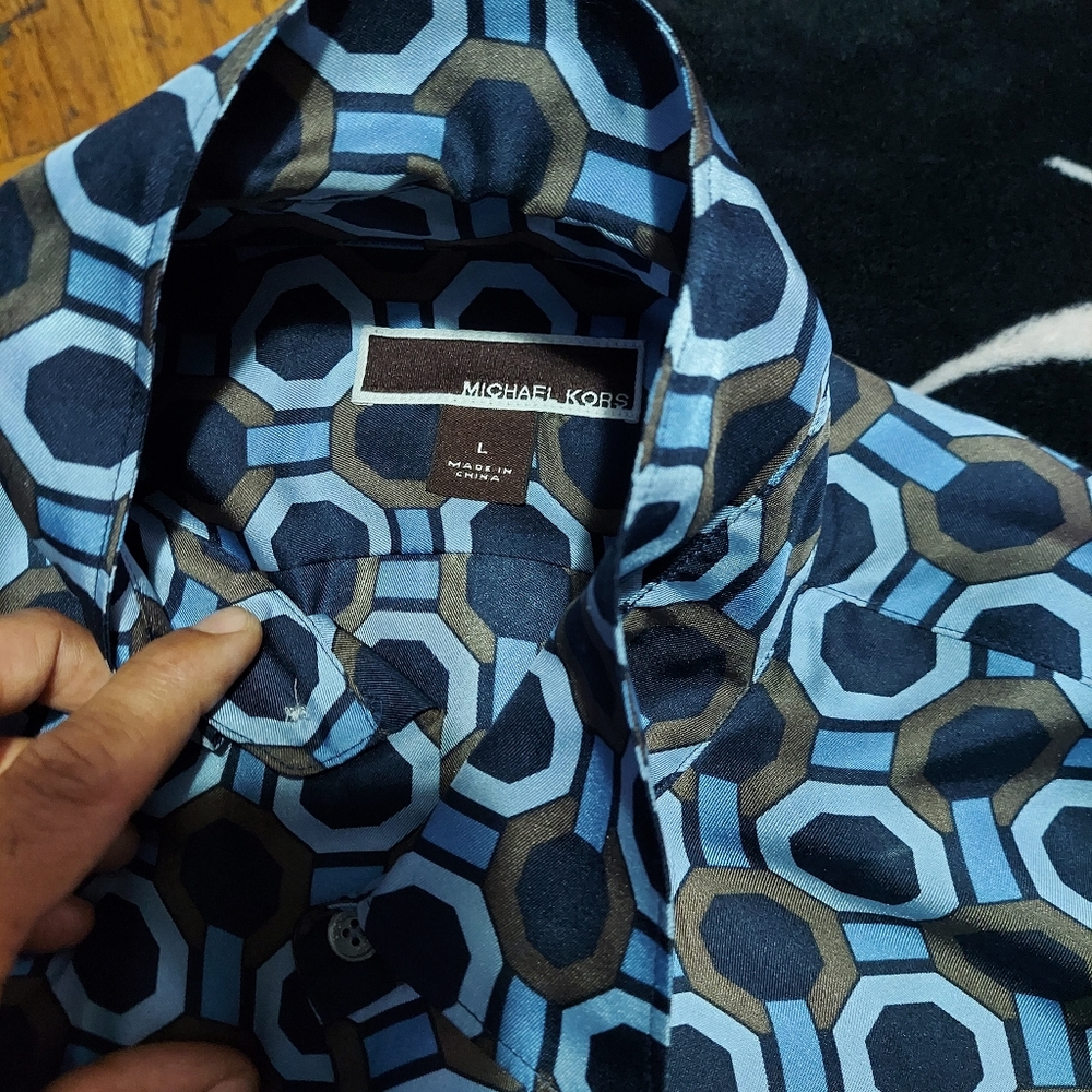 100% silk button down shirt